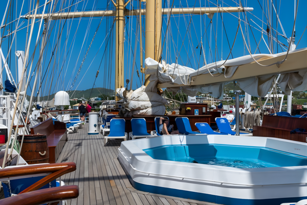 Jacuzzi  sur le pont du star clipper