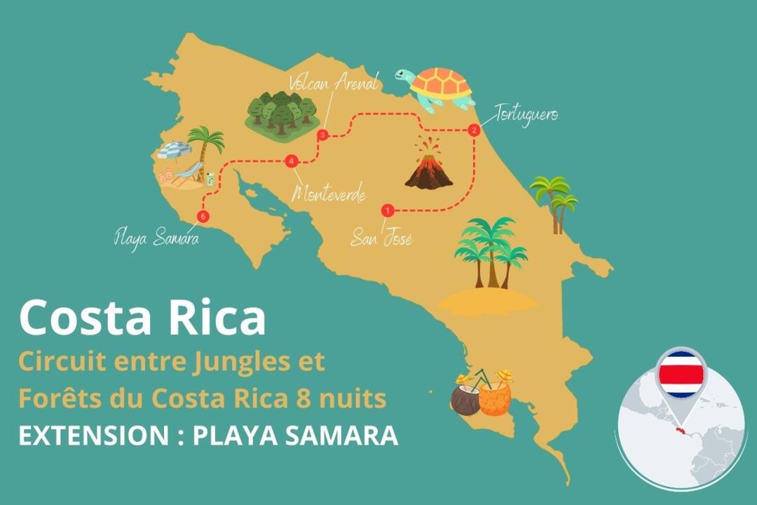 Costa Rica - Circuit entre Jungles et Forêts du Costa Rica en 8 nuits avec extension Playa Samara