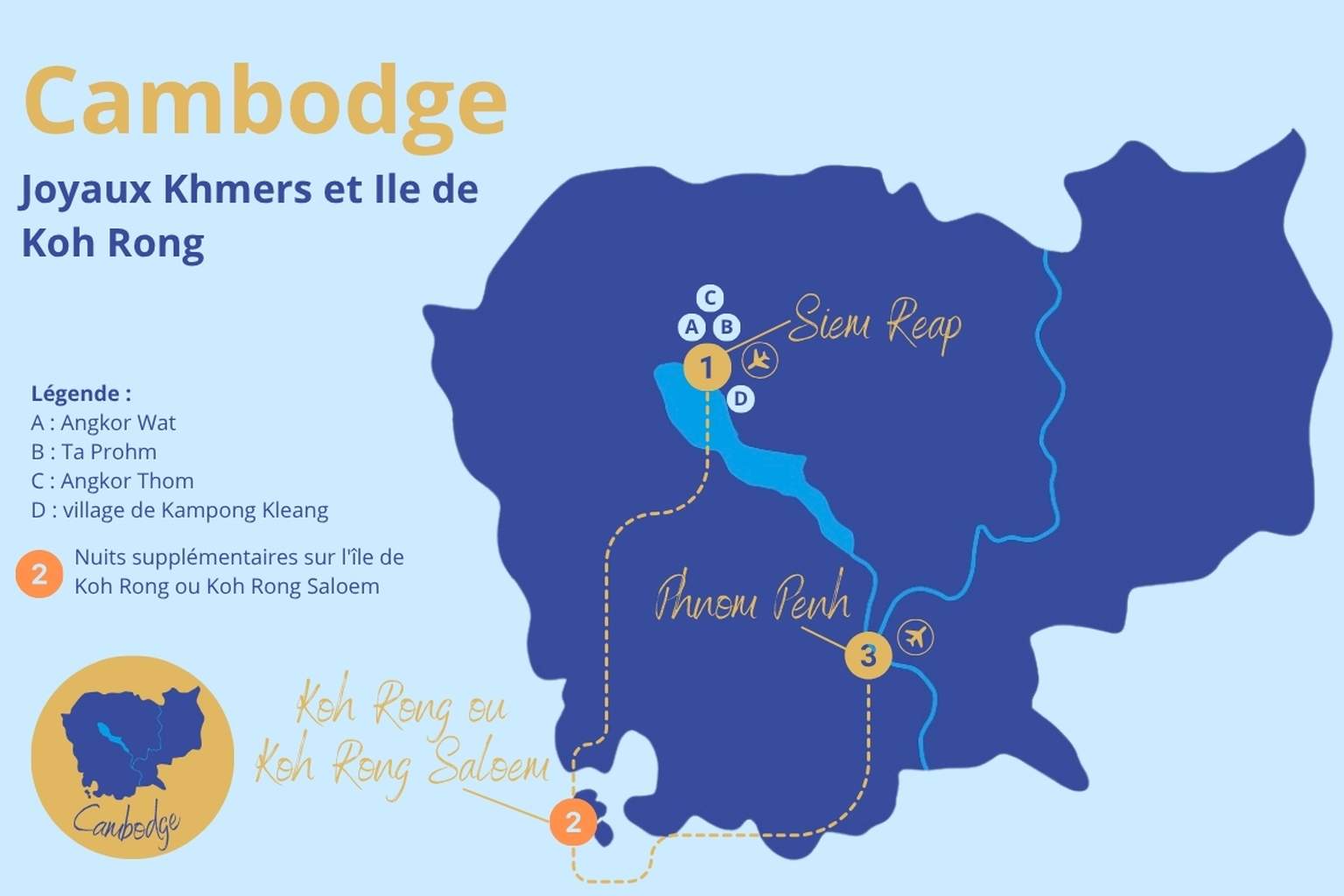 Cambodge - Circuit Privatif au Cambodge : Joyaux Khmers etîle de Koh Rong
