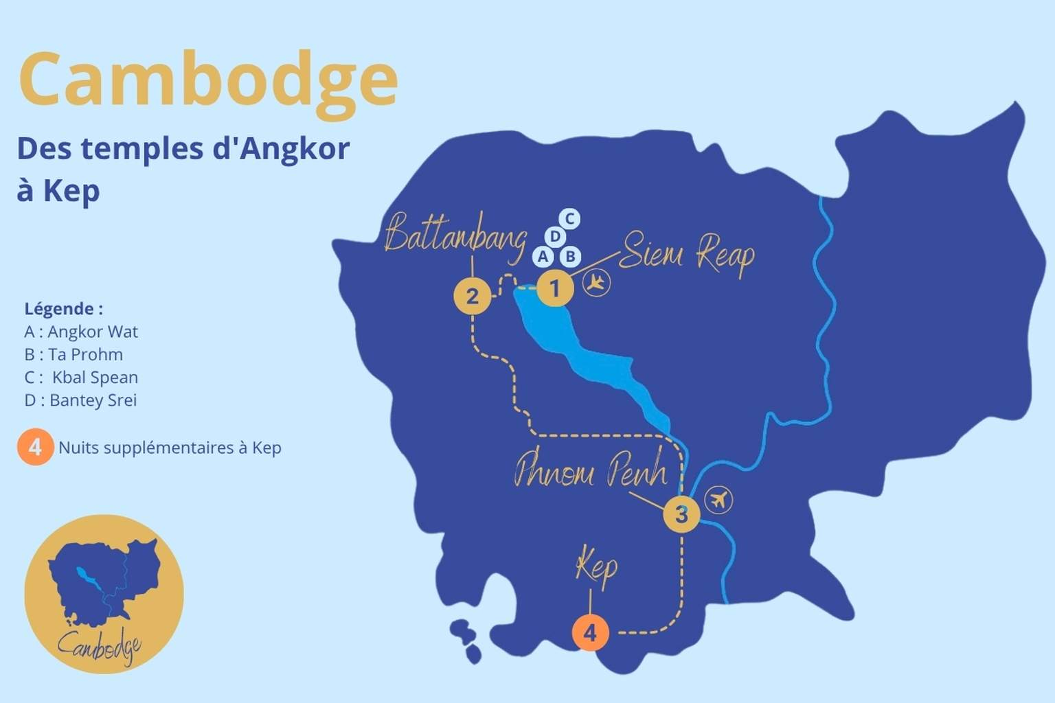 Cambodge - Circuit Privatif Cambodge, des temples d'Angkorà Kep
